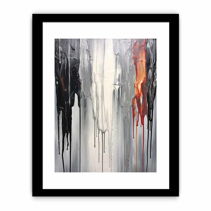 Grey Dripping Color Painting