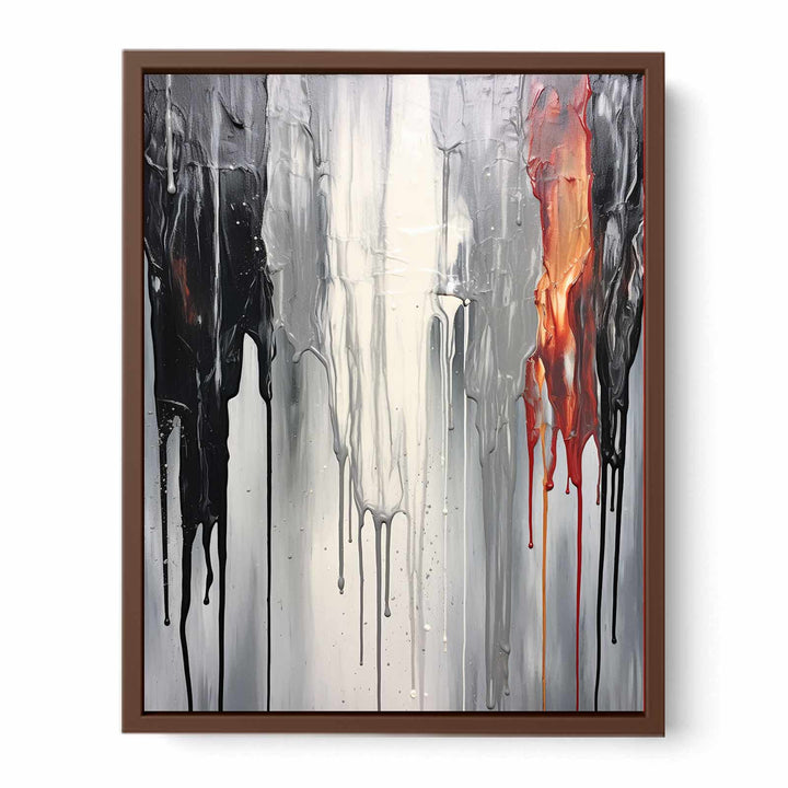 Grey Dripping Color Painting