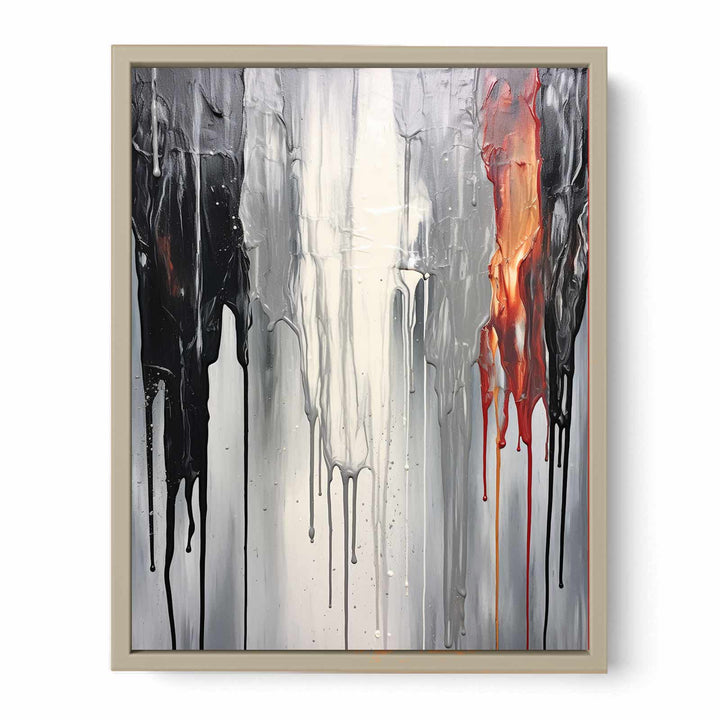 Grey Dripping Color Painting