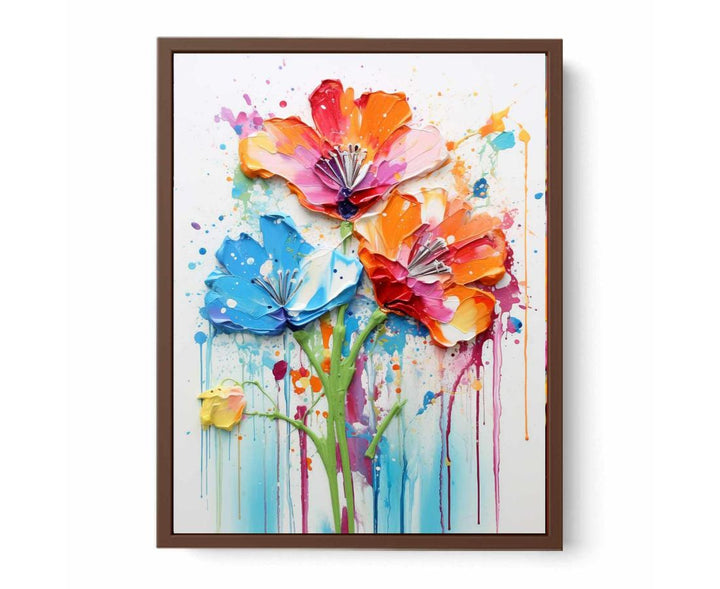 Color Drips Flower Art Painting