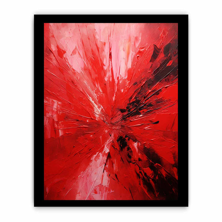 Knife Art Abstract Red Painting