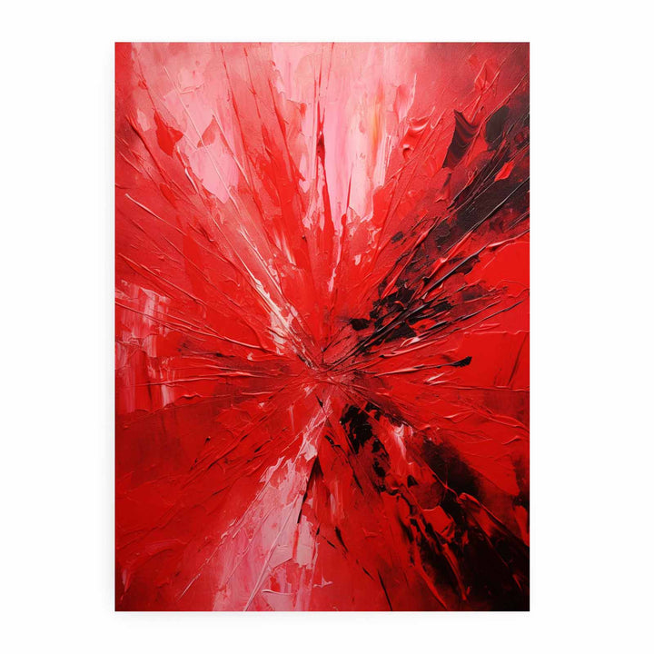 Knife Art Abstract Red Painting