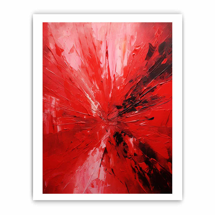 Knife Art Abstract Red Painting