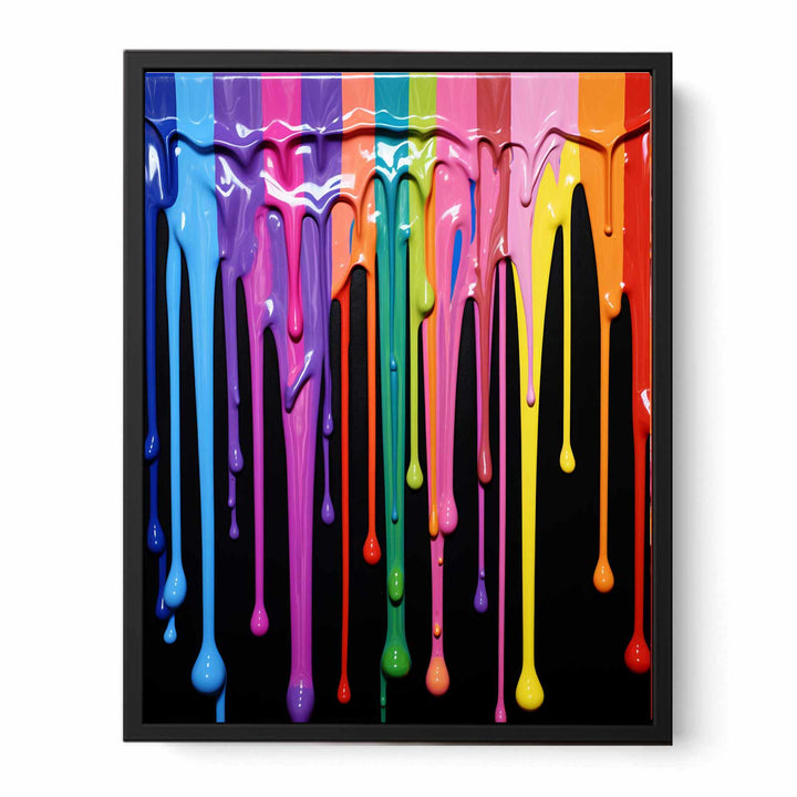 Black Dripping Color  Art Painting