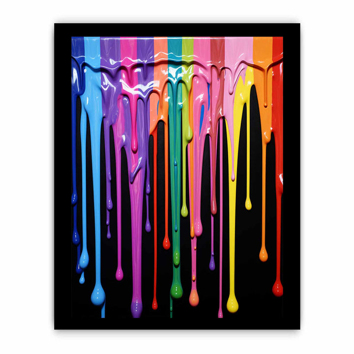 Black Dripping Color  Art Painting