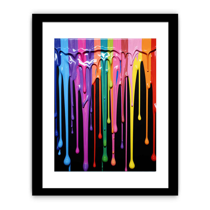 Black Dripping Color  Art Painting