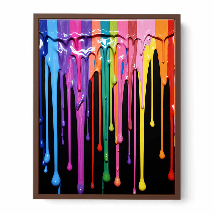 Black Dripping Color  Art Painting