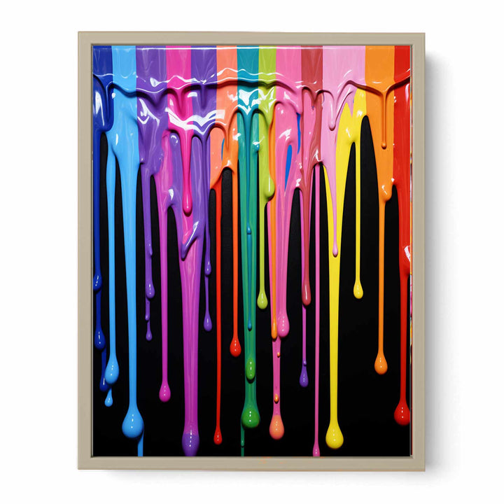 Black Dripping Color  Art Painting