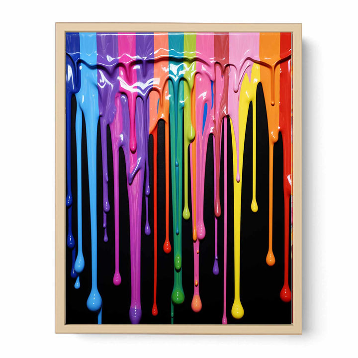 Black Dripping Color  Art Painting