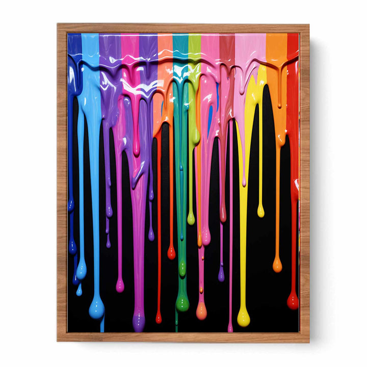 Black Dripping Color  Art Painting