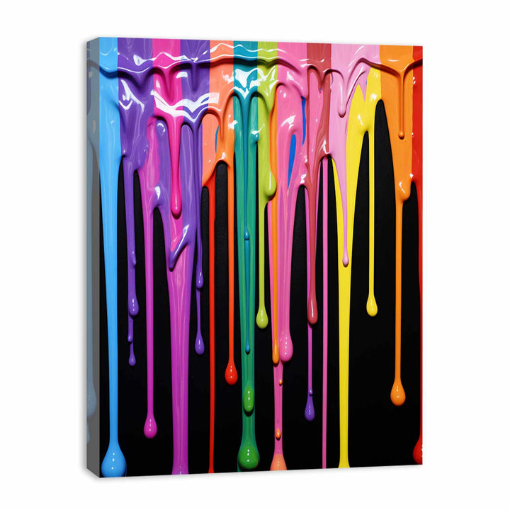 Black Dripping Color  Art Painting