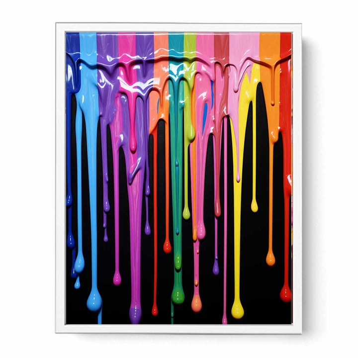 Black Dripping Color  Art Painting