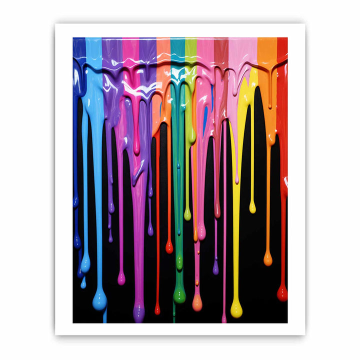 Black Dripping Color  Art Painting