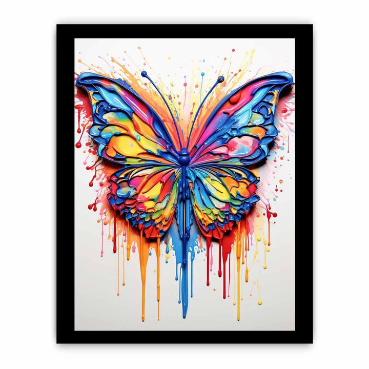 Butterfly Dripping Color  Art Painting