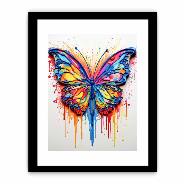 Butterfly Dripping Color  Art Painting