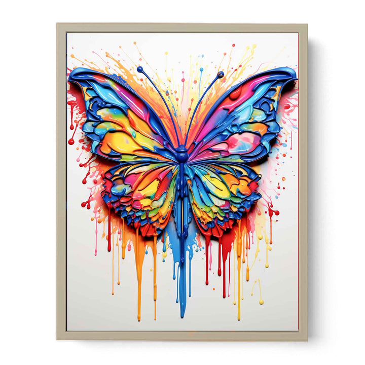 Butterfly Dripping Color  Art Painting