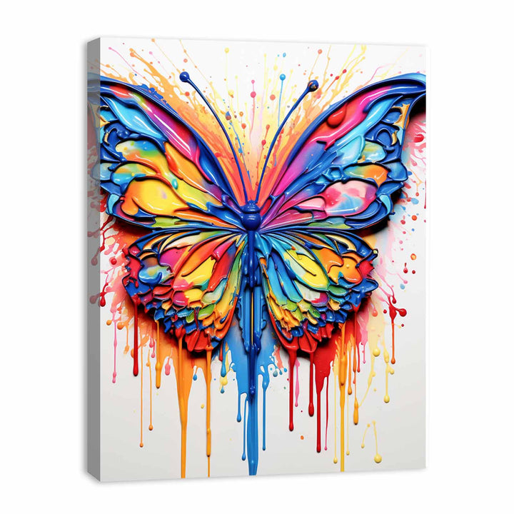 Butterfly Dripping Color  Art Painting