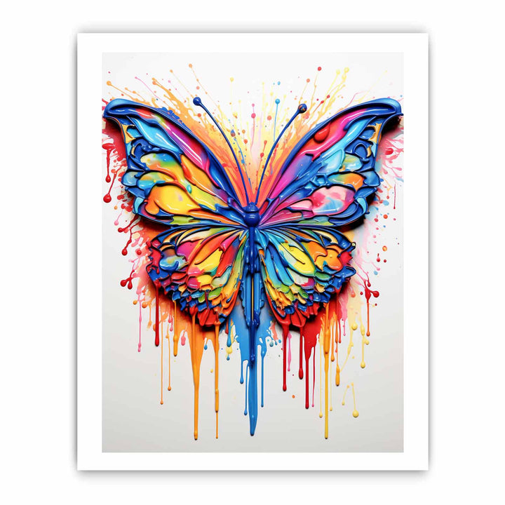 Butterfly Dripping Color  Art Painting