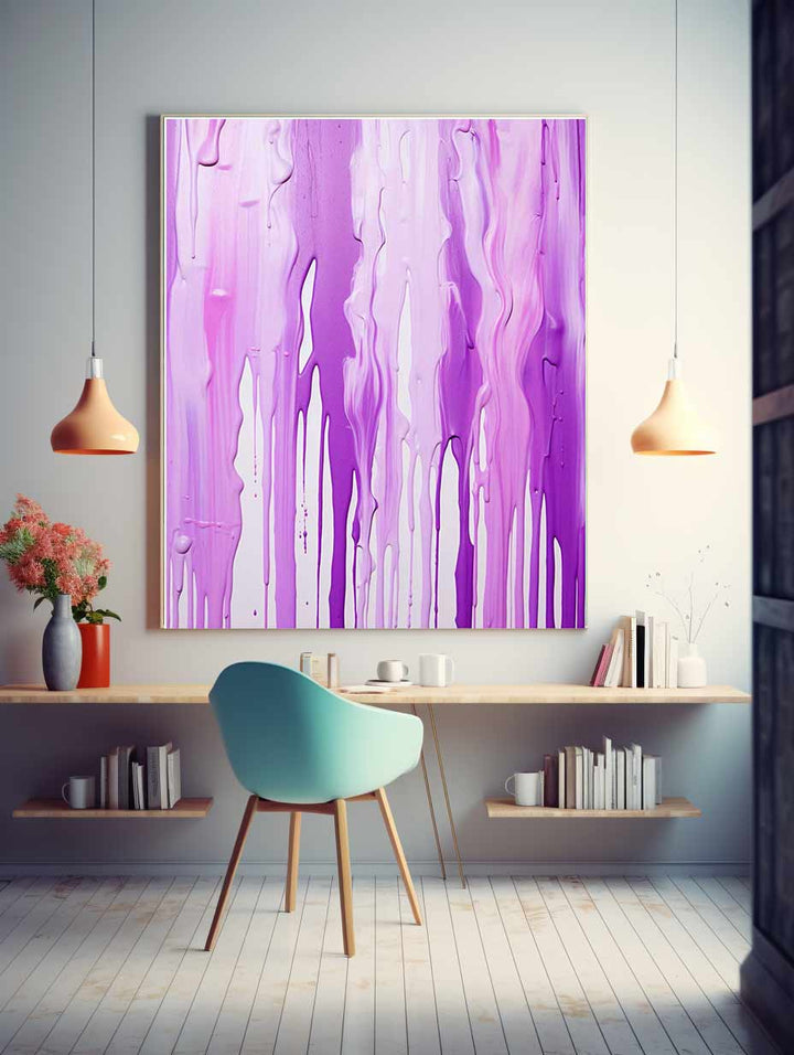 Color Drips Art Purple Painting