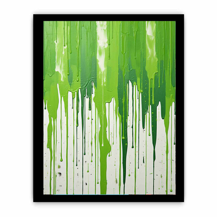 Color Green Drips Art Painting