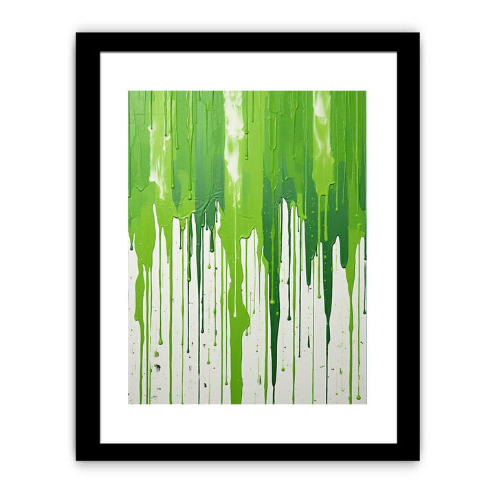 Color Green Drips Art Painting