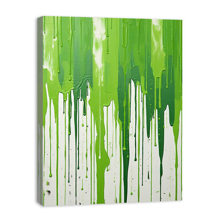 Color Green Drips Art Painting