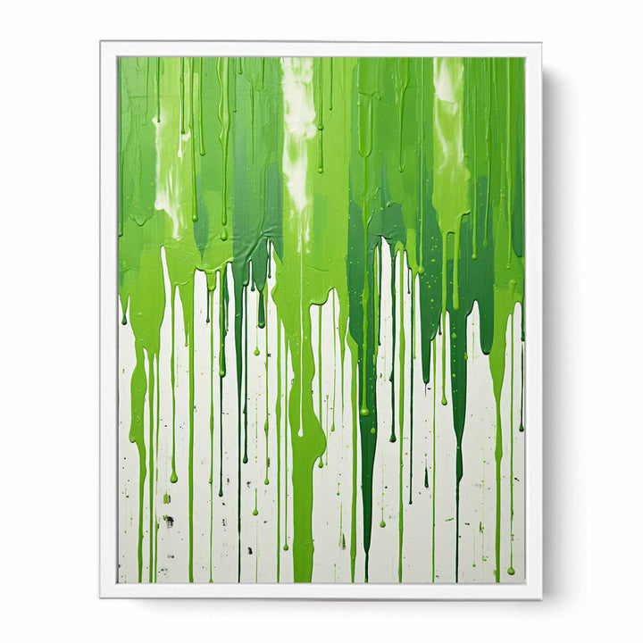 Color Green Drips Art Painting