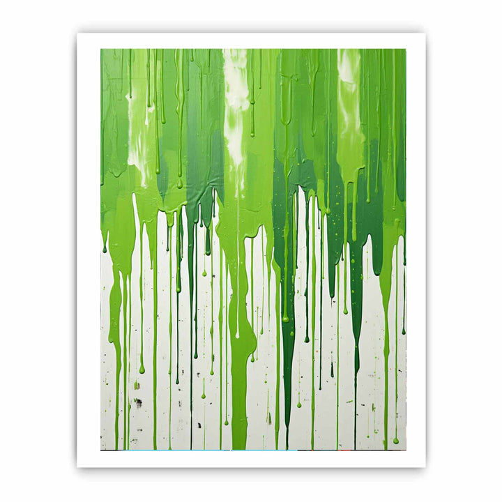 Color Green Drips Art Painting