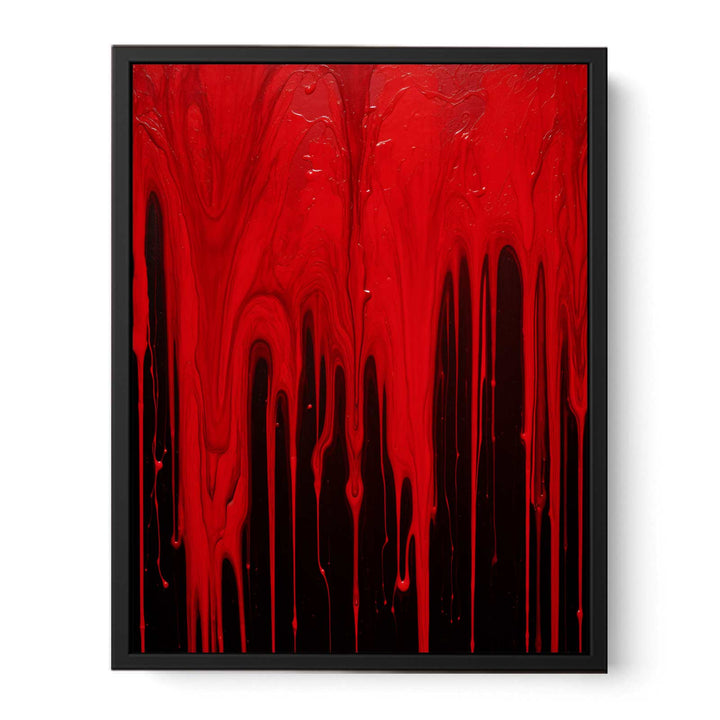 Color Red Drips Art Painting