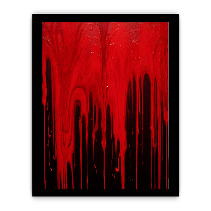 Color Red Drips Art Painting