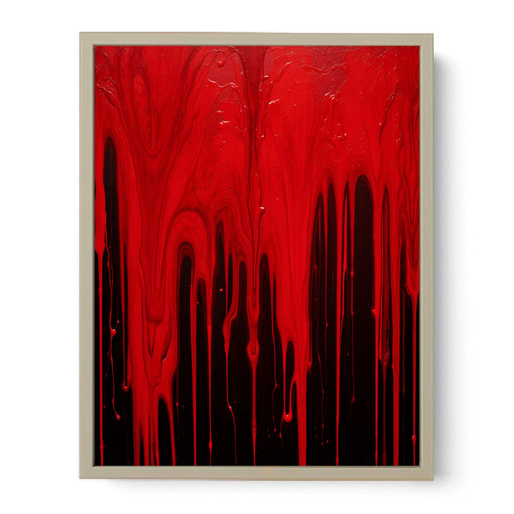 Color Red Drips Art Painting