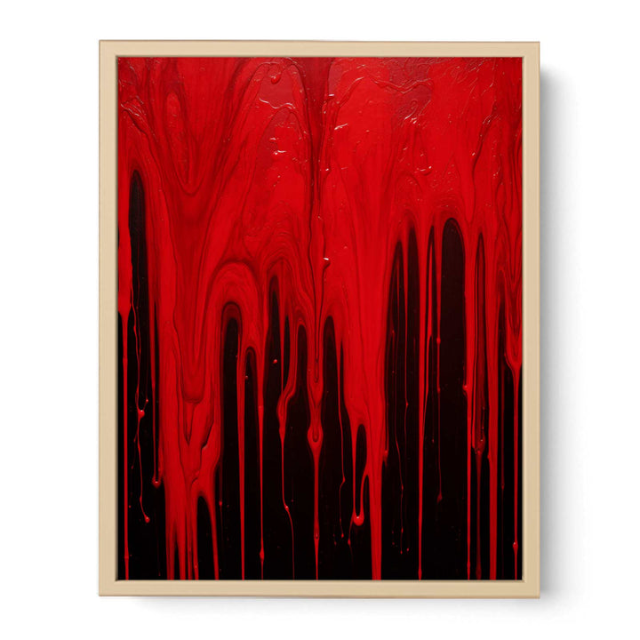 Color Red Drips Art Painting