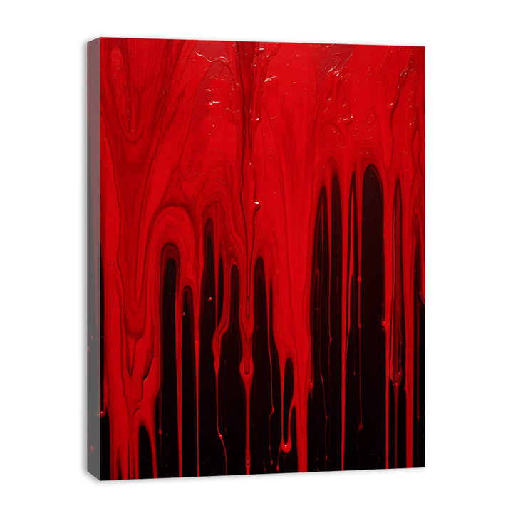 Color Red Drips Art Painting