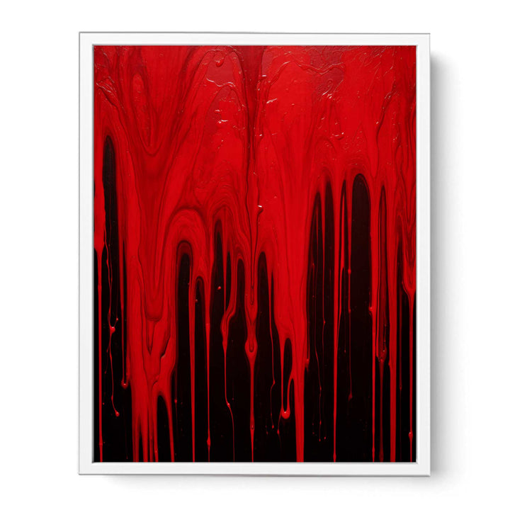 Color Red Drips Art Painting