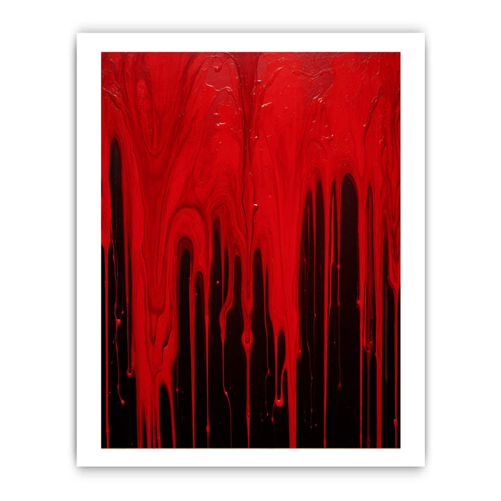 Color Red Drips Art Painting