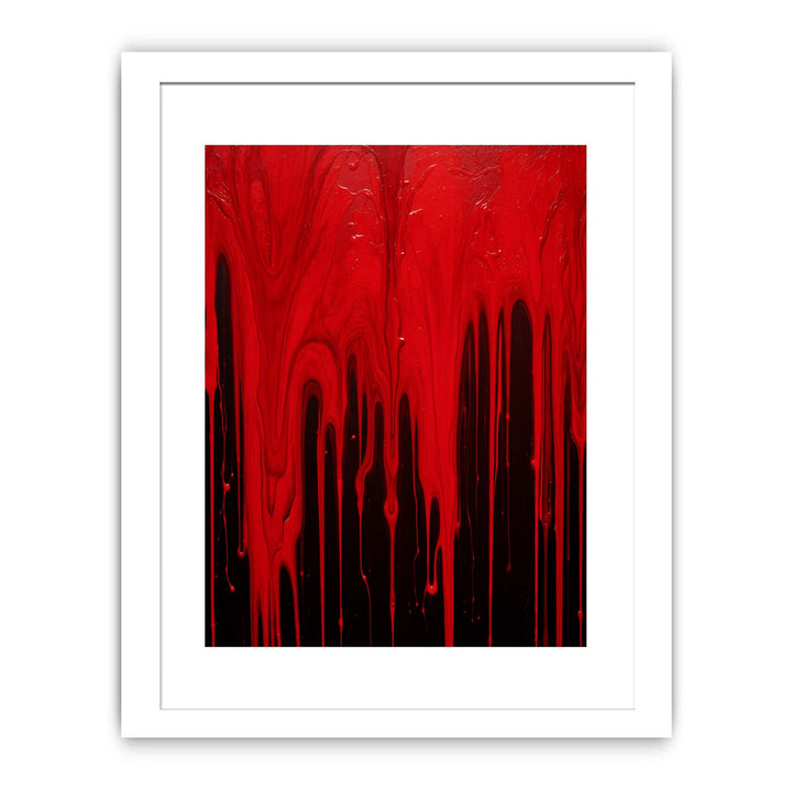 Color Red Drips Art Painting