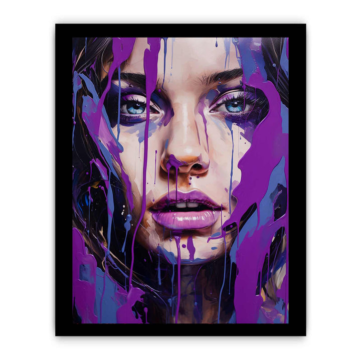 Color Purple Girl Drips Art Painting