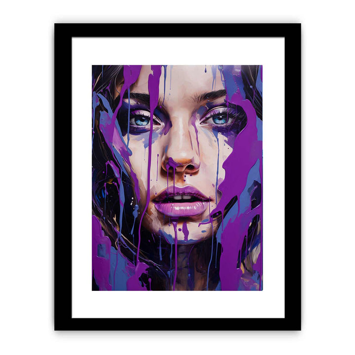 Color Purple Girl Drips Art Painting