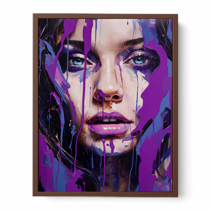 Color Purple Girl Drips Art Painting