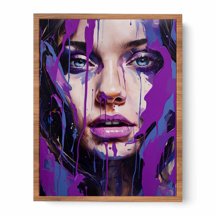 Color Purple Girl Drips Art Painting