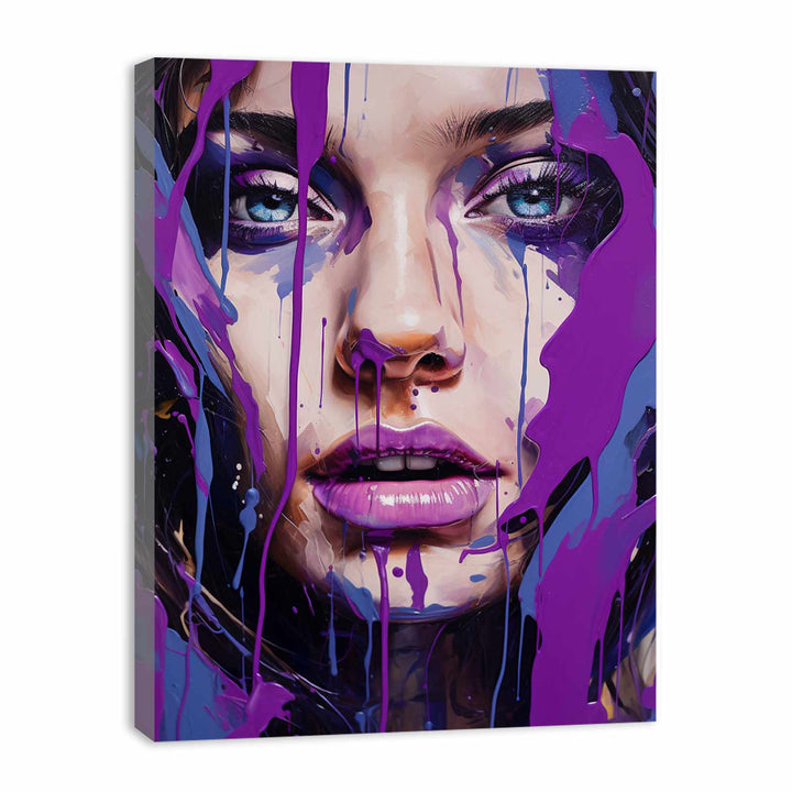 Color Purple Girl Drips Art Painting