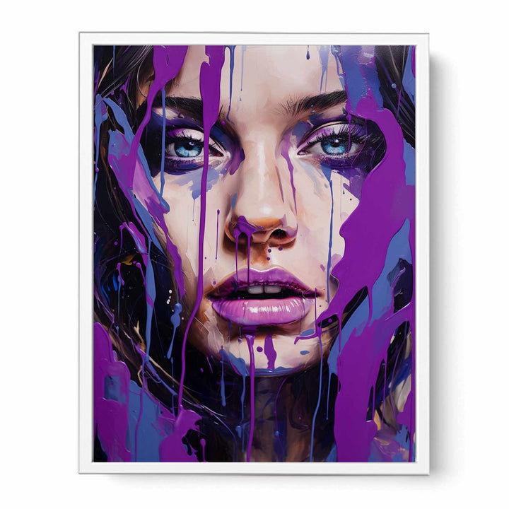 Color Purple Girl Drips Art Painting