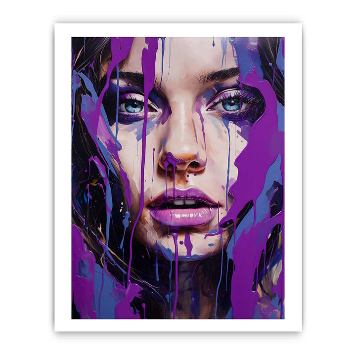 Color Purple Girl Drips Art Painting