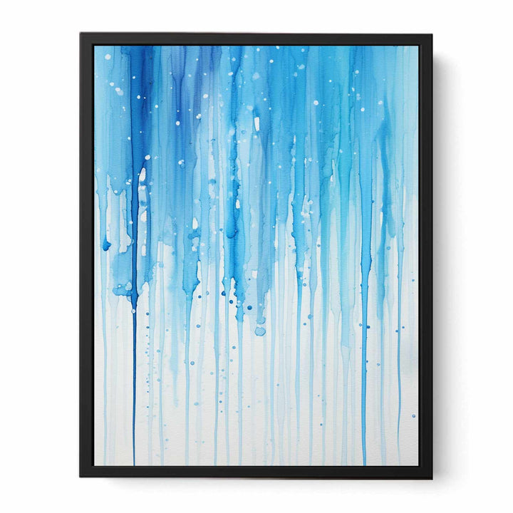 Color Drips White Blue Art Painting