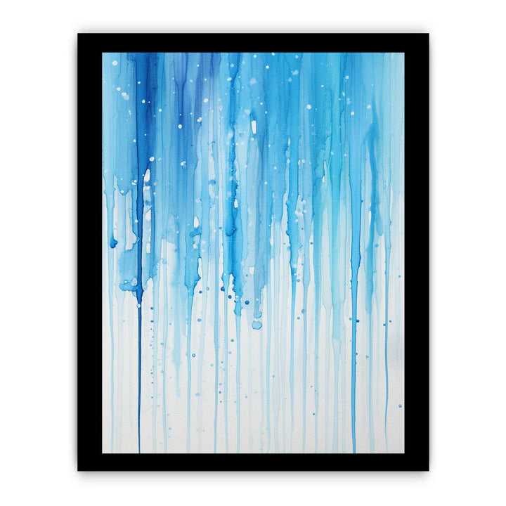 Color Drips White Blue Art Painting