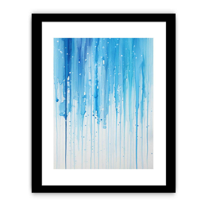 Color Drips White Blue Art Painting