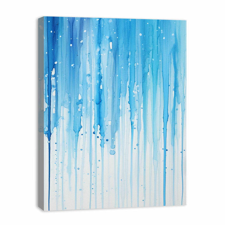 Color Drips White Blue Art Painting