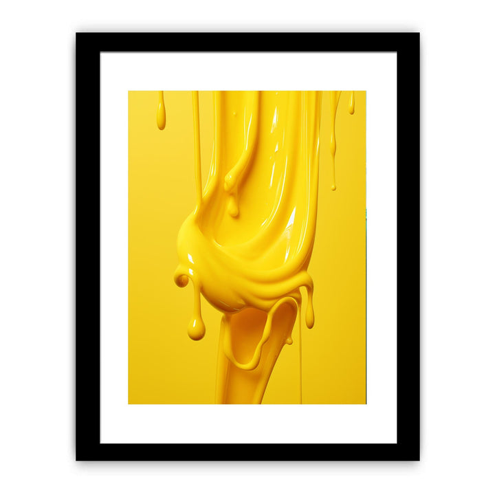 Yellow Art Dripping Color Painting