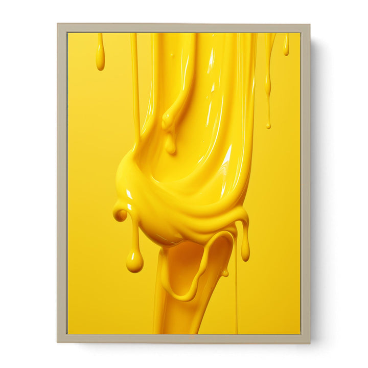 Yellow Art Dripping Color Painting