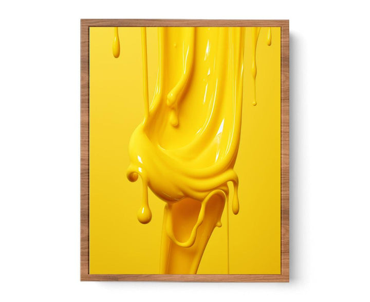 Yellow Art Dripping Color Painting